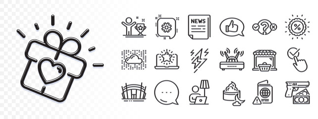 Night cream, Wifi and Robbery line icons for web app. Glare of light effect. Message icon. Pack of Arena stadium, Checkbox, Floor lamp pictogram icons. Vector