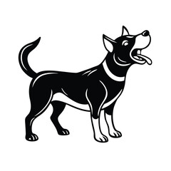 silhouette of farm dog barking