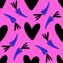 Summer vegetable seamless carrots pattern for wrapping paper and fabrics and kids clothes print and kitchen textiles