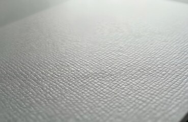 Close-up light grey genuine leather. Small mesh pattern texture. Luxury design. High-end materials for bags, upholstery. Elegant, sophisticated backdrop for fashion accessories product demonstration.