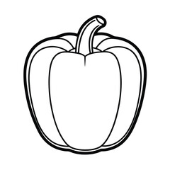 vector silhouette of bell pepper with hollow center