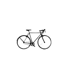 Obraz premium Minimalist black singlespeed bicycle on white backdrop icon