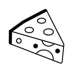 vector silhouette of cheese wedge with holes