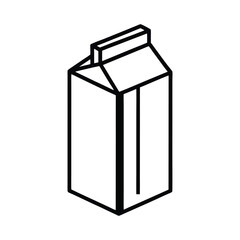 vector silhouette of classic milk carton