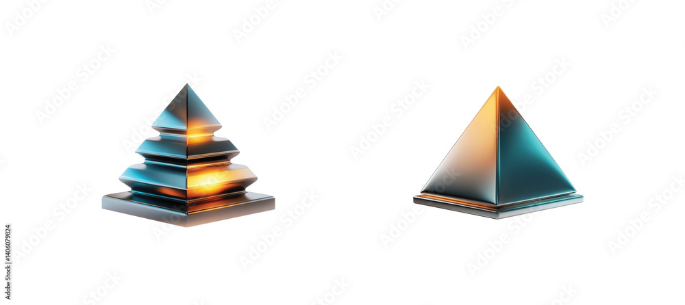 Aufkleber geometric shapes with sleek design and subtle light reflection capture modern minimalism