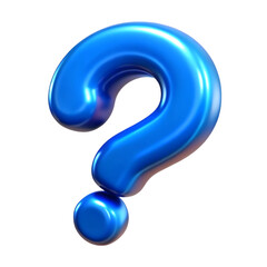 Naklejka premium 3D blue question mark symbol icon design for help and information concept