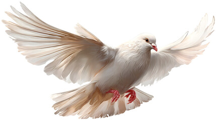 Obraz premium Flying dove illustrated in peaceful and elegant motion on a transparent background --ar 16:9 --v 7.0
