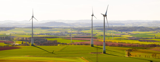 wind energy and power transportation landscape panorama