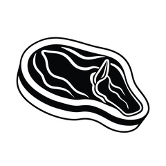 Vector Silhouette of Raw Beef Steak