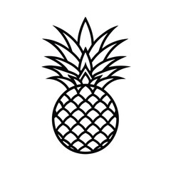 Obraz premium Vector Silhouette of Tropical Pineapple