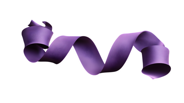 Purple scroll banner with curled edges and gradient fill on a black studio backdrop --ar 16:9 --v 7.0