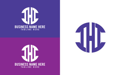 IHI circular logo, AH Monogram logo design