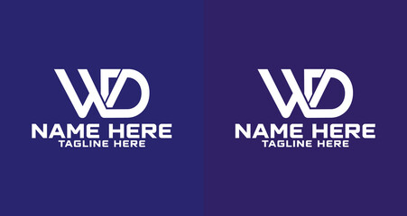 Initial letters WD logo design vector template
