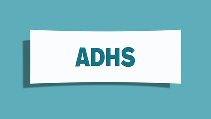 ADHS (ADHD) - A card isolated on light green background.
