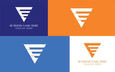 Unique EC Logo Symbol, EC Logo Design in triangular shape