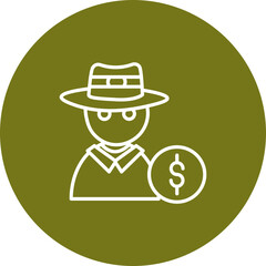 Fraud  Vector Line Circle Icon Design