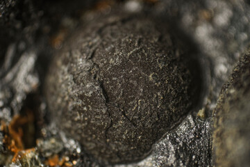 Magnetite oolite Rudnogorskoe mine, Irkutsk region. High magnification microphotograph