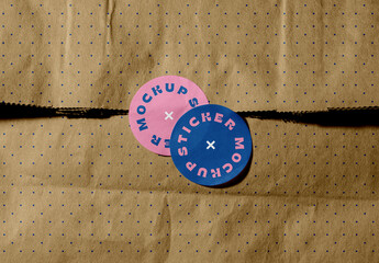 Stickers on a Bag Mockup