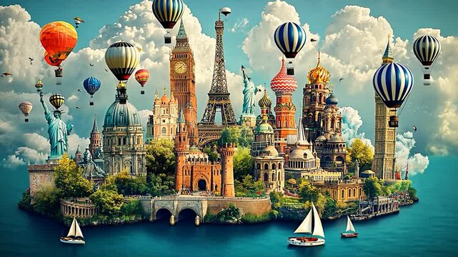 A Whimsical World of Iconic Landmarks