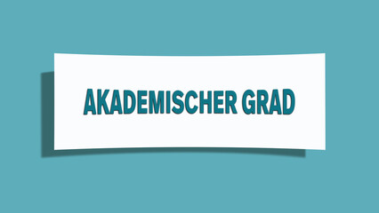 Akademischer Grad (Academic degree) - A card isolated on light green background.