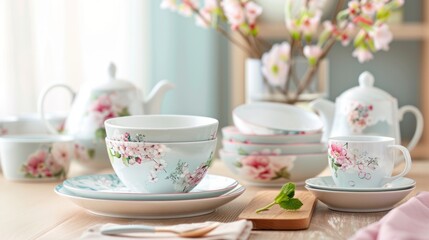 Cozy pastel home decor display