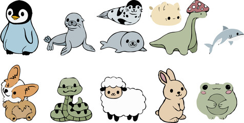 Fototapeta premium set of animal icon series vector illustration