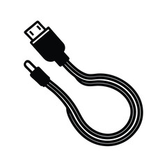 Isolated Charging Cable on White Background