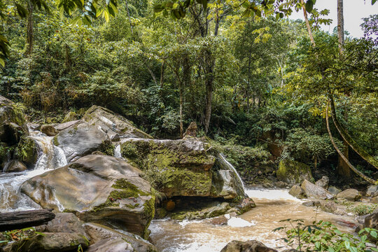 Bayoz waterfall, a tourist attraction in Peru's central jungle
