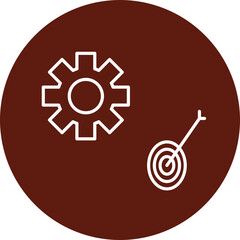 Goal Setting  Vector Line Circle Icon Design