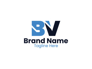 Creative modern initial letter BV logo vector