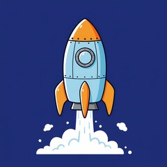 Fototapeta premium cartoon rocket in space