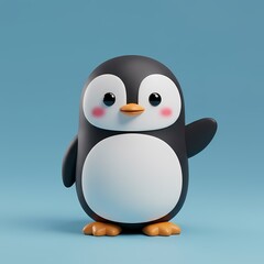 Obraz premium 3D penguin on a snow