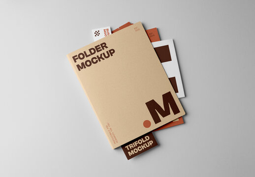 Folder with Stationery Mockup