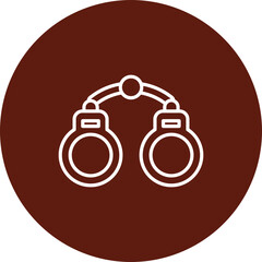 Handcuffs  Vector Line Circle Icon Design
