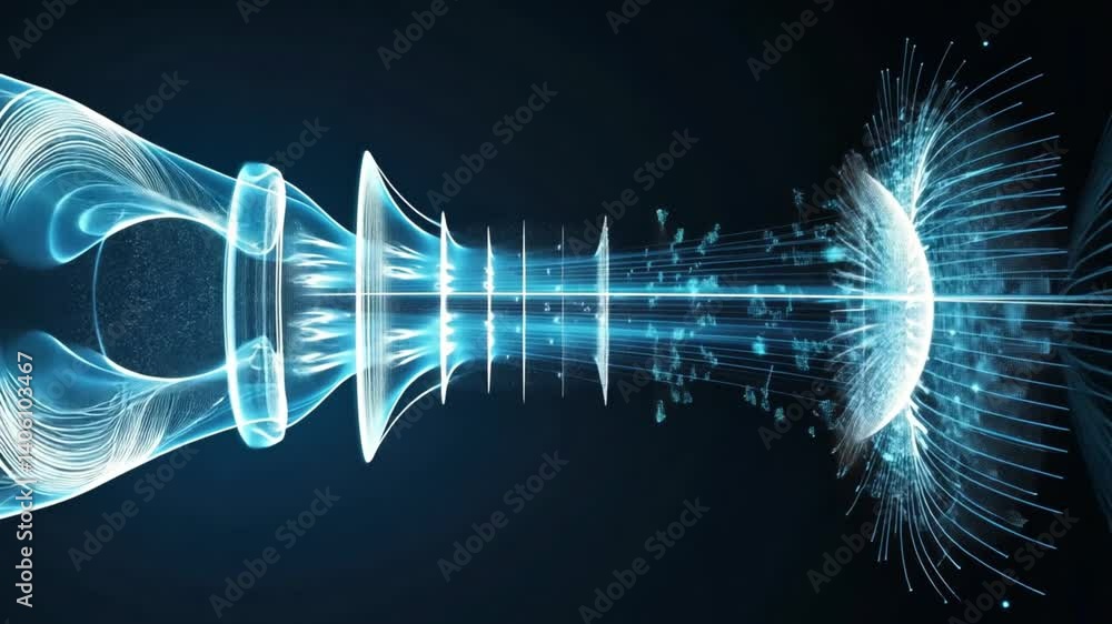 Aufkleber abstract data flow visualization: a symphony of light and information