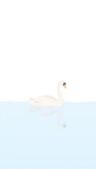 Fototapeta premium Elegant swan gracefully gliding on serene lake in soft pastel hues embodying tranquility and beauty