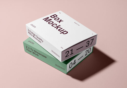 Two Paper Boxes Mockup