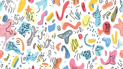 Vibrant Doodle Colorful Pattern Background Vector Illustration