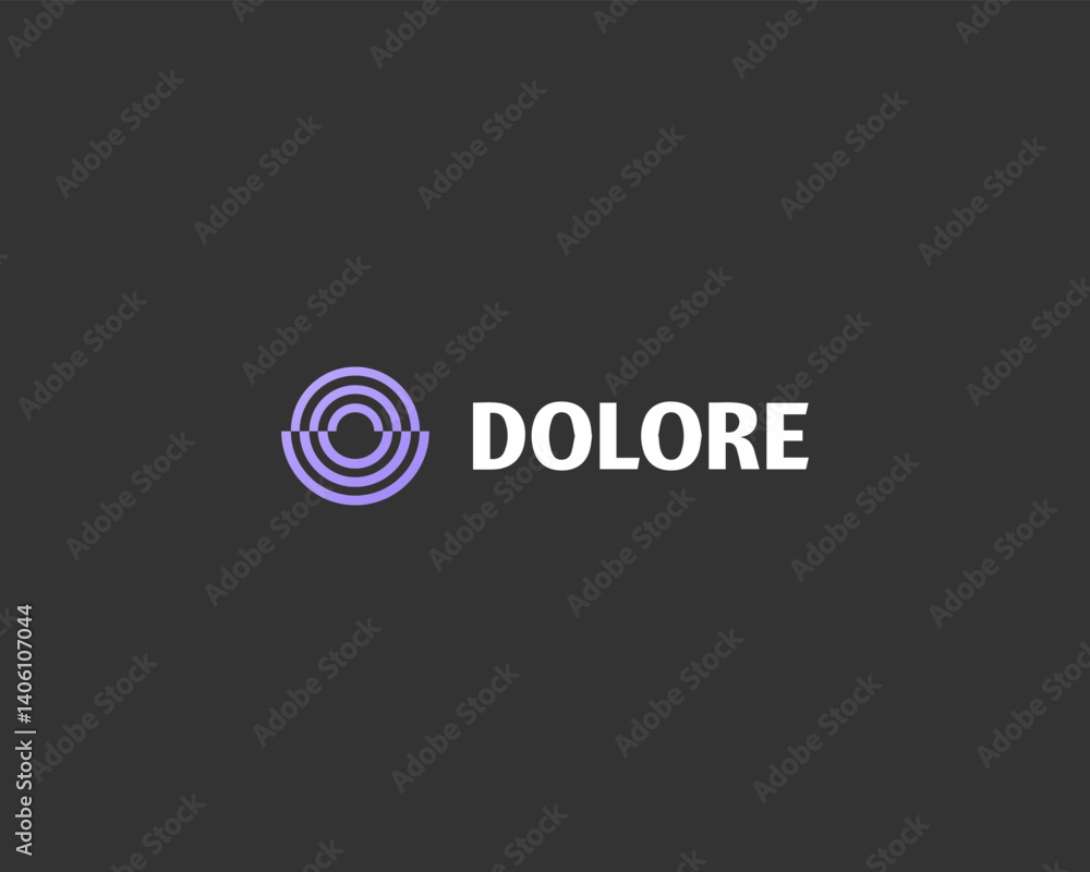Poster abstract logo from two semicircles. creative goal target minimalistic logotype. universe tech scienc