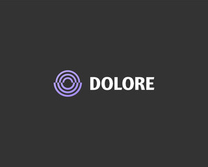 Abstract logo from two semicircles. Creative goal target minimalistic logotype. Universe tech science vector symbol.