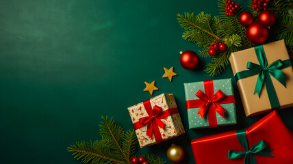 christmas card with gift boxes