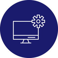 Maintenance Vector Line Circle Icon Design