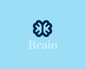 Brain logotype. Universal brainstorm intellect icon. Idea logo concept. Vector illustration.