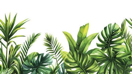 Fototapeta premium Green Seamless Botanical Pattern Background Vector Illustration