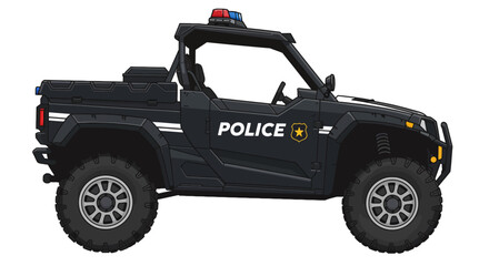 Police ATV Off-road Vehicle Cartoon Toy No Background Vector Transparent