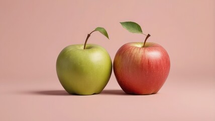 red and green apple