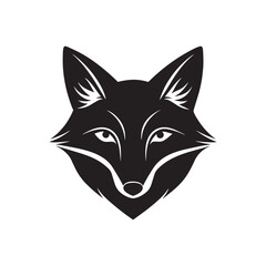 Majestic Fox Head Silhouette Illustration