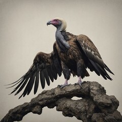 A Japanese ink painting of a graceful vulture.