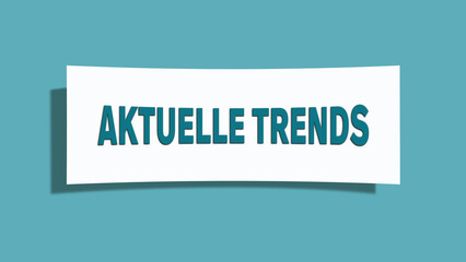 Aktuelle Trends (Current trends) - A card isolated on light green background.