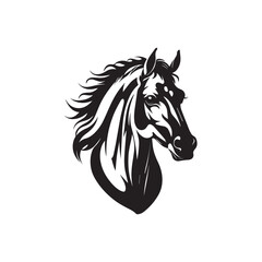 Majestic Horse Head Illustration